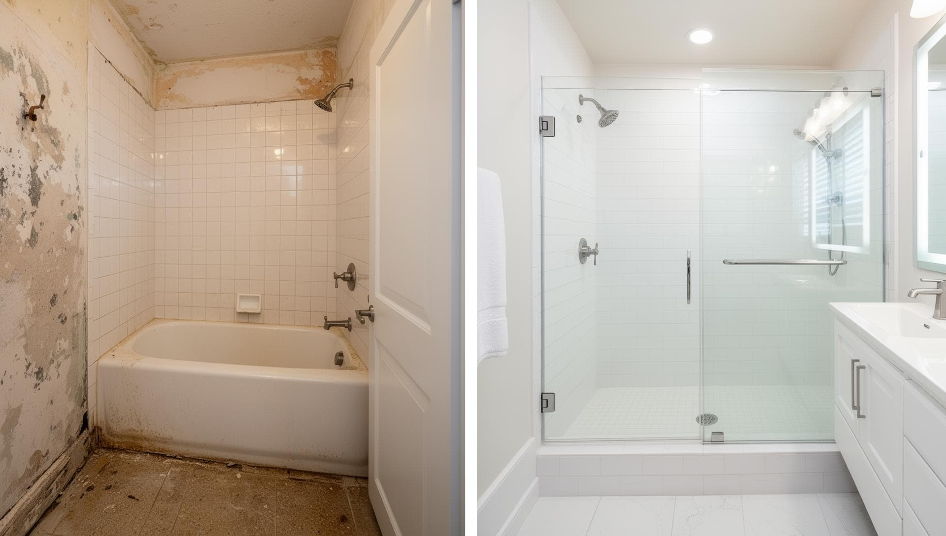 Antes y después: cambio de bañera por ducha moderna