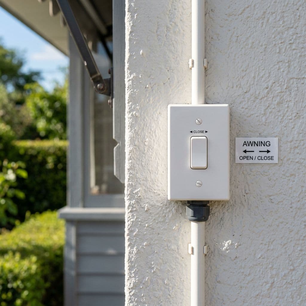 Motorización básica de toldo con interruptor de pared