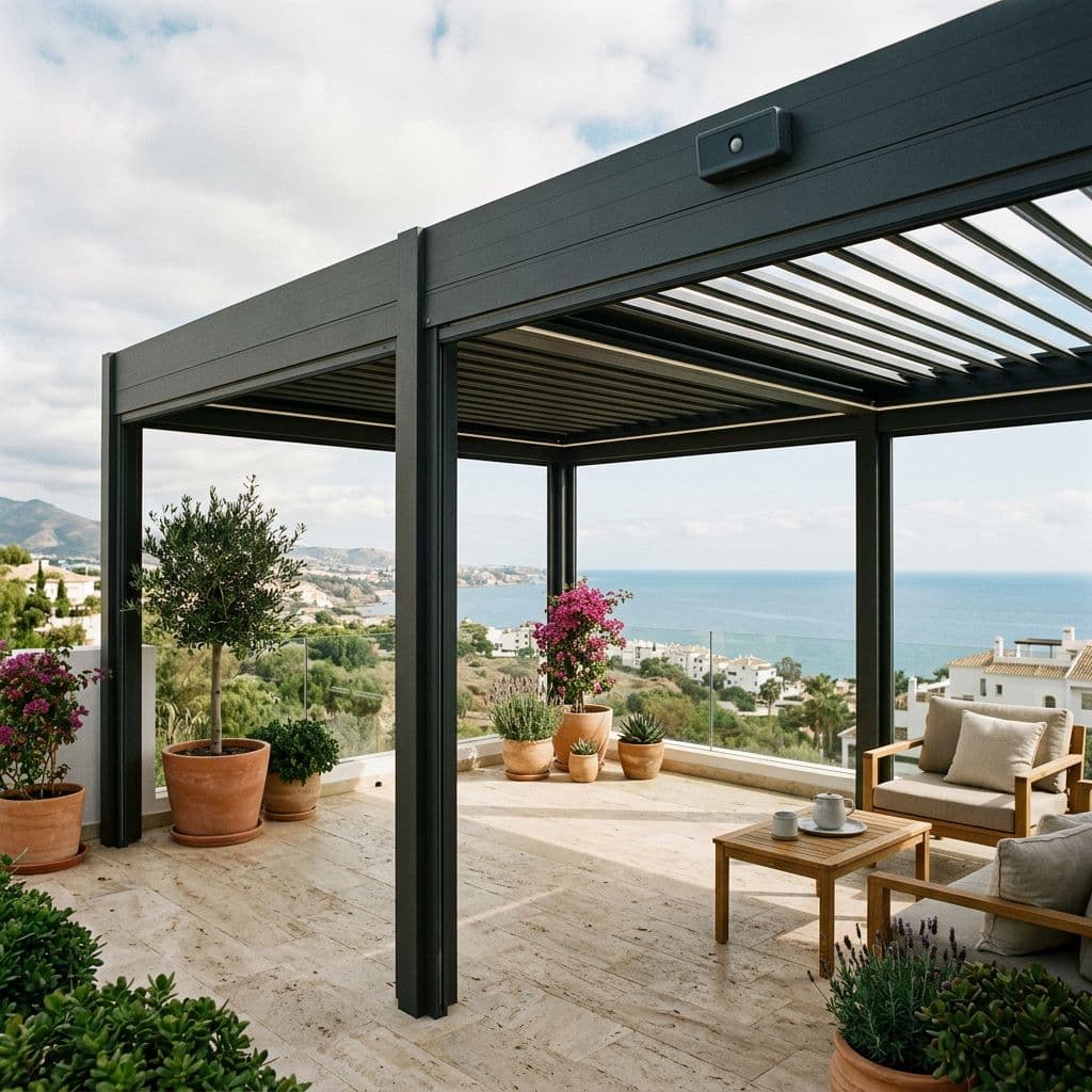 Pérgola bioclimática a medida de gama premium