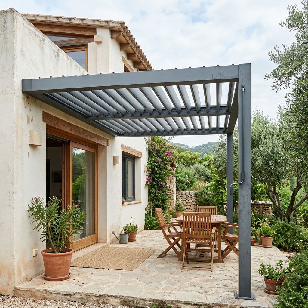 Pérgola bioclimática adosada de gama básica