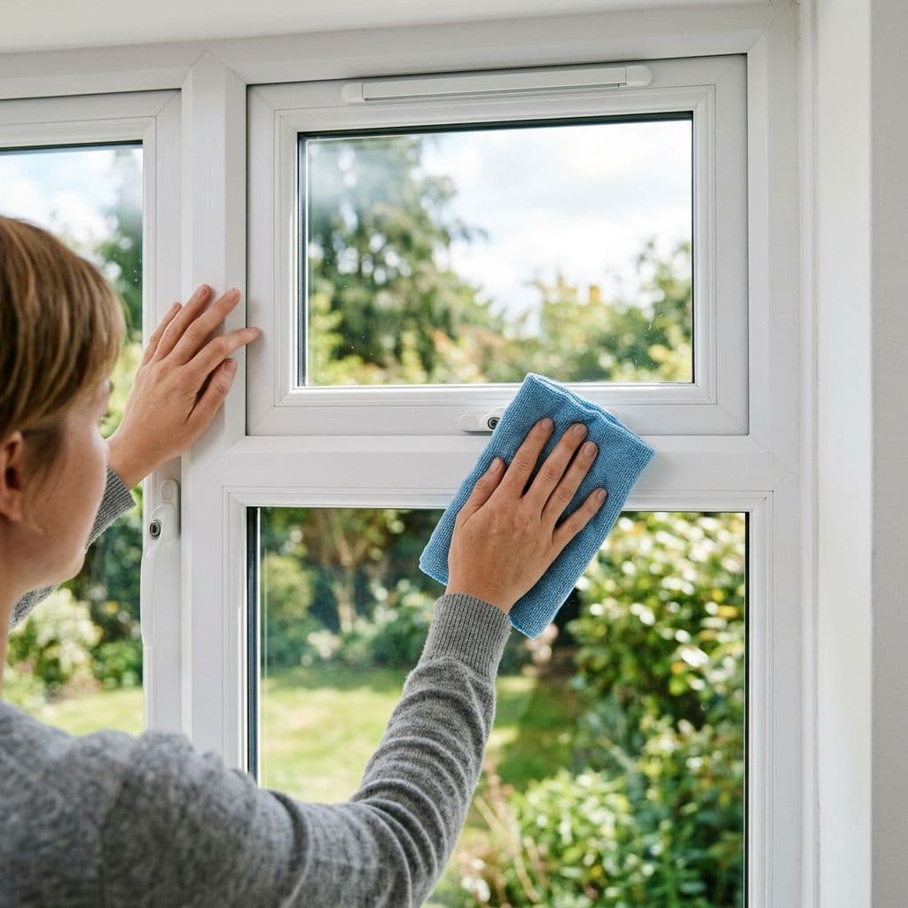 Limpieza sencilla de una ventana de PVC sin necesidad de pintura
