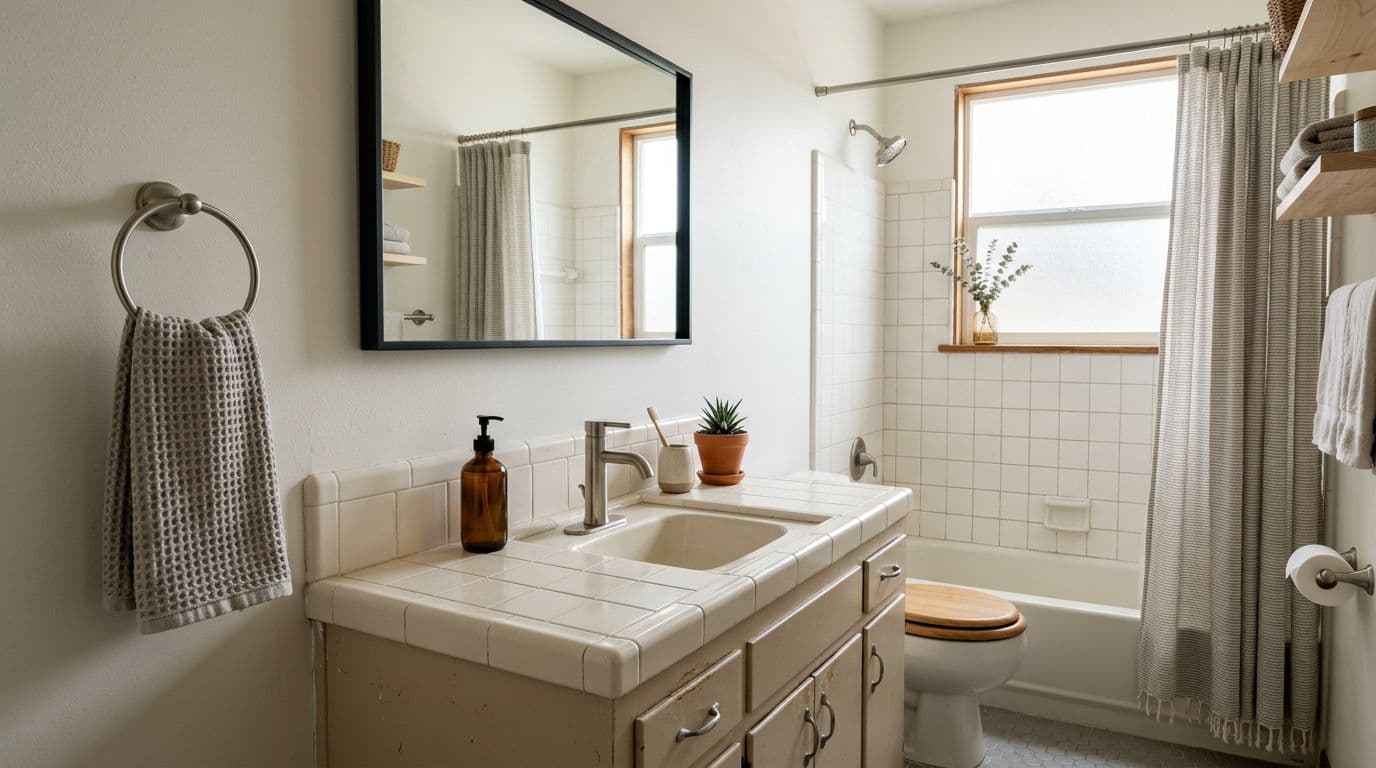 Baño con cambios puntuales de bajo presupuesto: grifería y accesorios nuevos