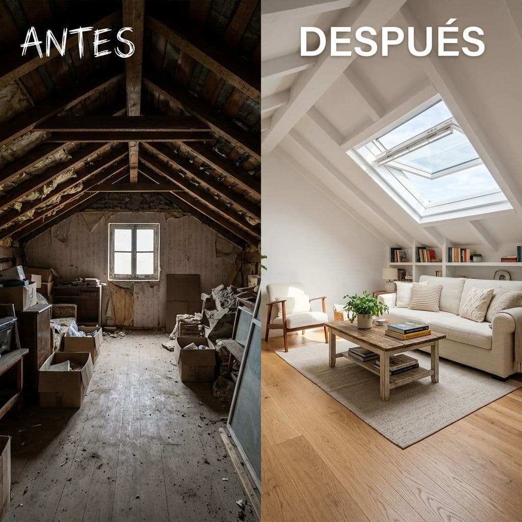 Ático convertido en espacio habitable como ampliación que aumenta el valor