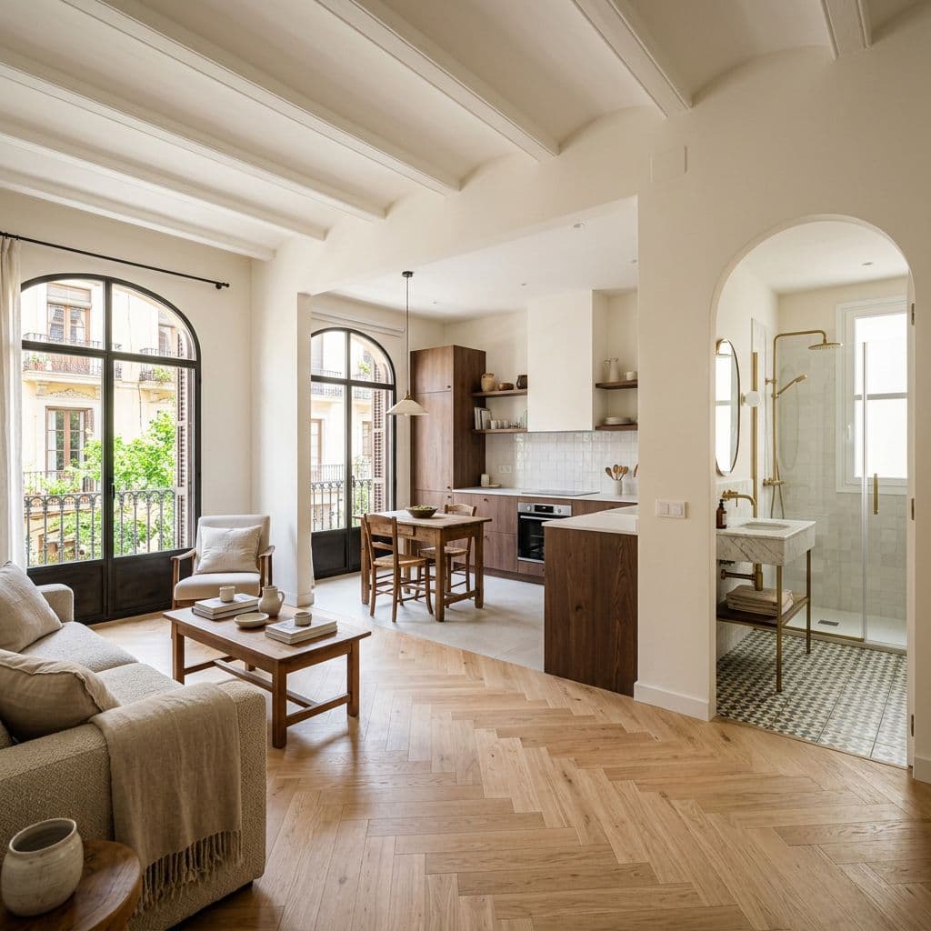 Vivienda tras una reforma integral completa con instalaciones y acabados nuevos