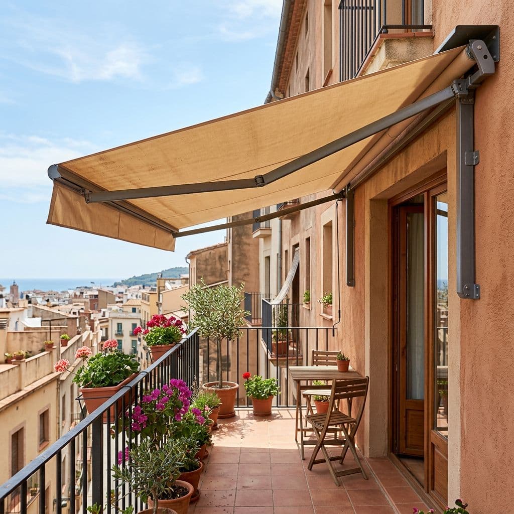 Toldo de brazo invisible monobloc, la estructura más sencilla y económica