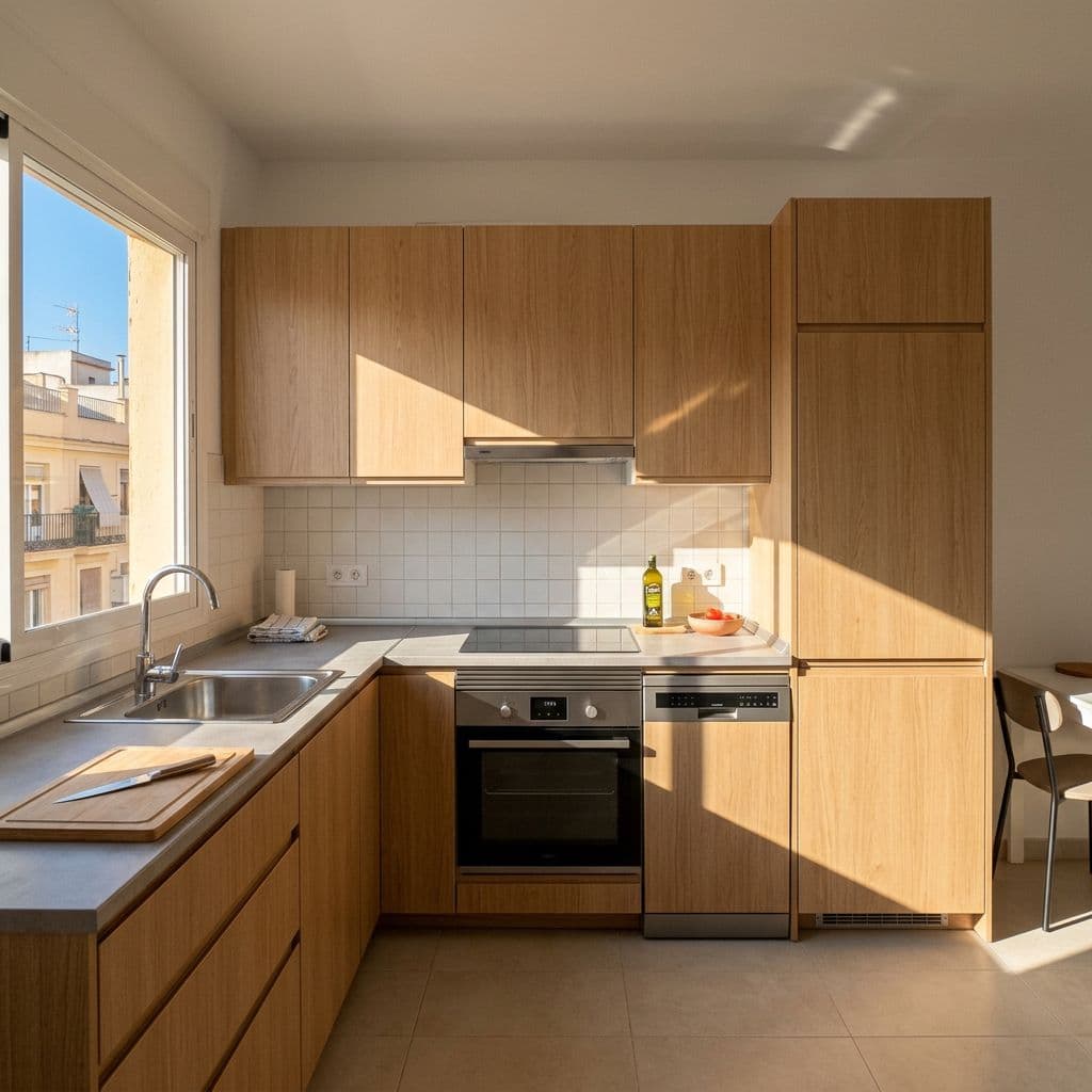 Lavado de cara cocina básica para piso alquiler